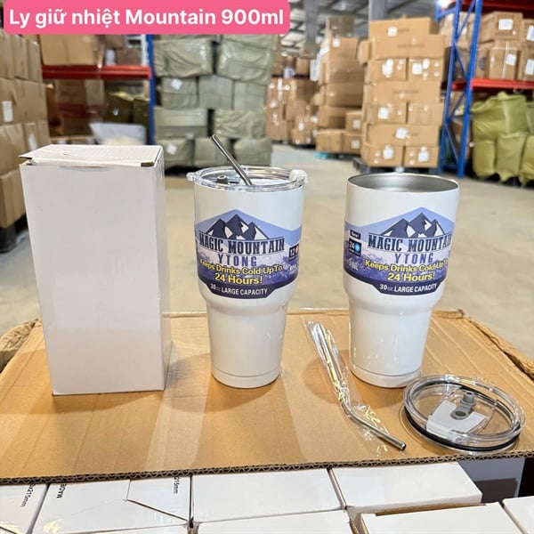 Ly Giữ Nhiệt Mountain 900ml Dung Tích Lớn, Bình Nước Giữ Nóng Lạnh Tiện Lợi