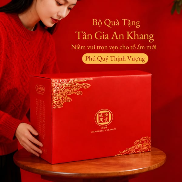 Bộ Chén Bát Phú Quý Imperial Gốm Sứ Cao Cấp – Thiết Kế Bát Giác, 5 Lớp, Viền Vàng Sang Trọng, Men Bóng Dễ Vệ Sinh