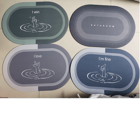 Thảm Chùi Chân Silicone Oval, Thảm Nhà Tắm Chống Nước Tiện Lợi