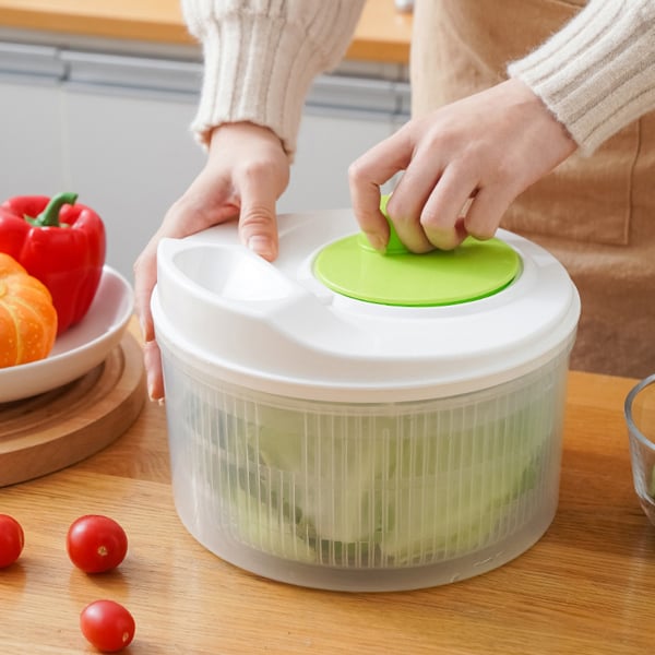 Rổ Xoay Rau Salad Ráo Nước – Rổ Quay Ly Tâm Làm Khô Rau Củ, Nhựa PP Cao Cấp