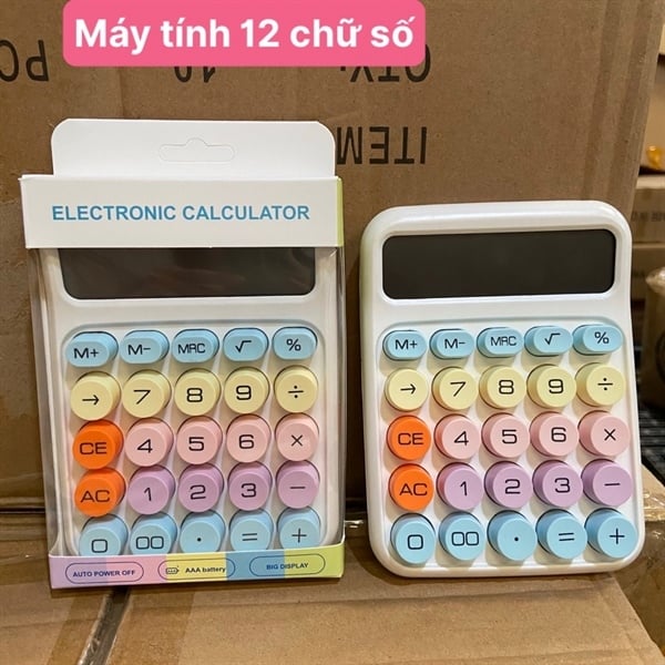 Máy Tính Cầm Tay 12 Chữ Số, Máy Tính Văn Phòng Màn Hình Lớn Bấm Số Tiện Lợi