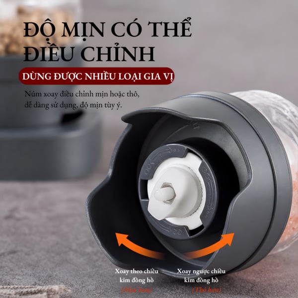 Máy Xay Tiêu Điện Đa Năng – Lõi Gốm Ceramic, Sạc USB, Điều Chỉnh Độ Mịn, Xay Gia Vị Tự Động