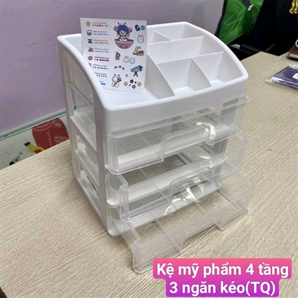 Kệ Mỹ Phẩm 4 Tầng 3 Ngăn Kéo, Kệ Đựng Mỹ Phẩm Trang Sức Đa Năng