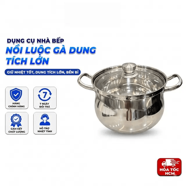 Nồi Luộc Gà Dung Tích Lớn, Nồi Nấu Ăn Gia Đình Đa Năng