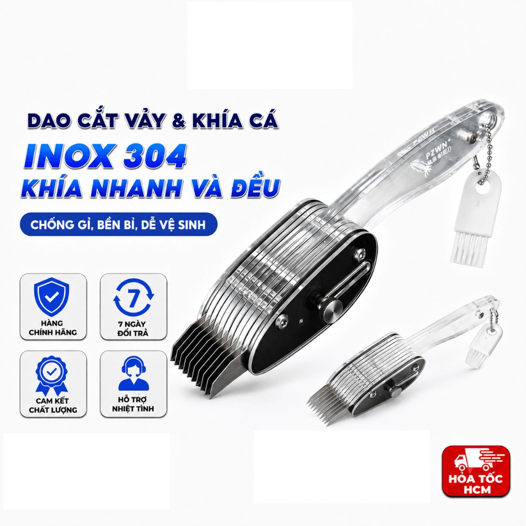 Dao Cắt Karo Khía Mực Đa Năng – Lưỡi 420J2, Điều Chỉnh Độ Sâu, Khía Cá Thịt Nhanh Chính Xác