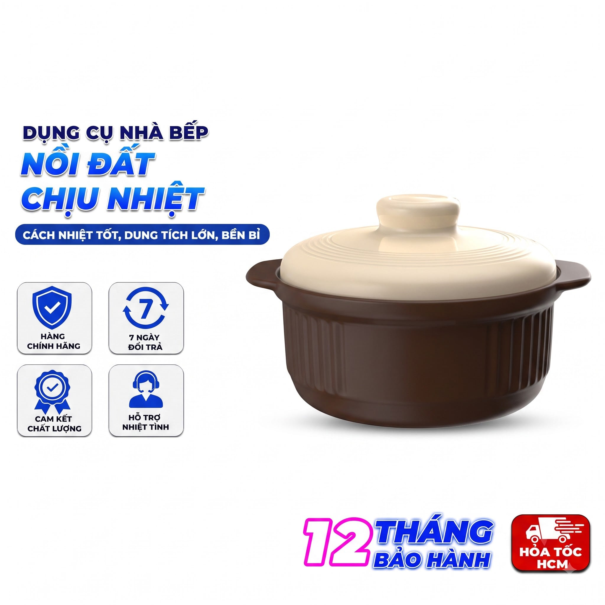Nồi Gốm Nấu Ăn Cao Cấp, Nồi Đất Chịu Nhiệt Nấu Canh Hầm Thịt Cơm Niêu - SP2069114163