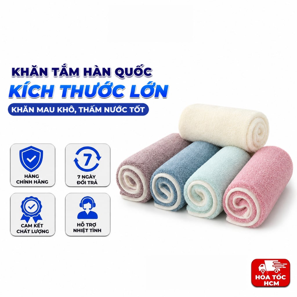 KHĂN TẮM HÀN QUỐC LOẠI 1 70X140cm