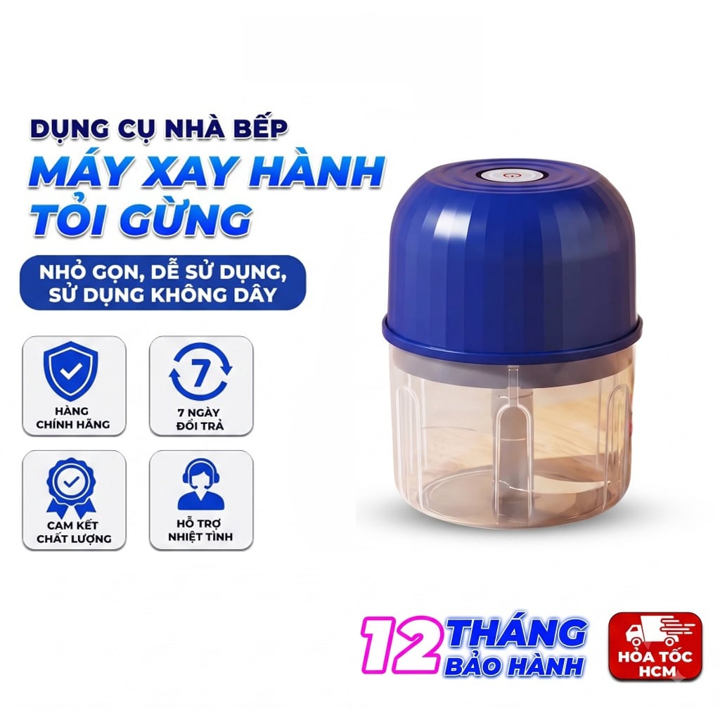 Máy Xay Tỏi Ớt Mini Sạc Type-C, Máy Xay Hành Tỏi Gừng Cầm Tay Đa Năng Tiện Lợi