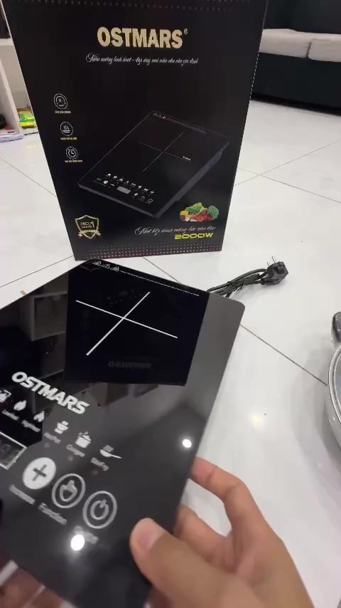 Bếp Từ Cảm Ứng OSTMAR 2000W, Bếp Điện Từ Đơn Công Suất Lớn Nấu Ăn Nhanh Tiện Lợi