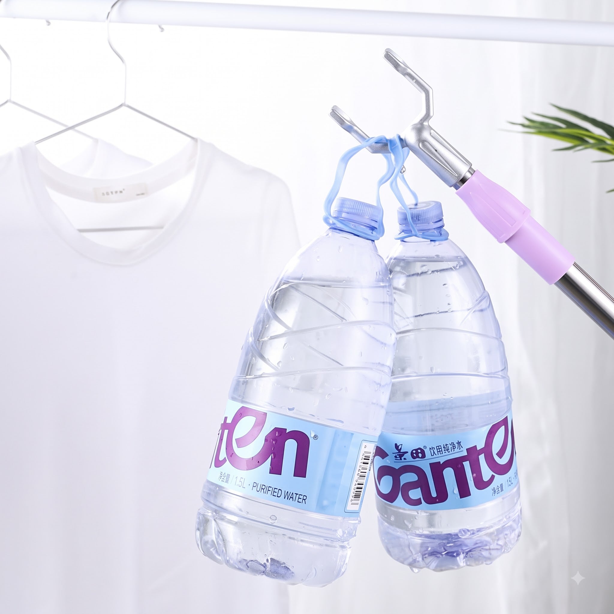 Cây inox phơi quần áo, cây lấy đồ trên cao dài 1,5m có thể thu gọn