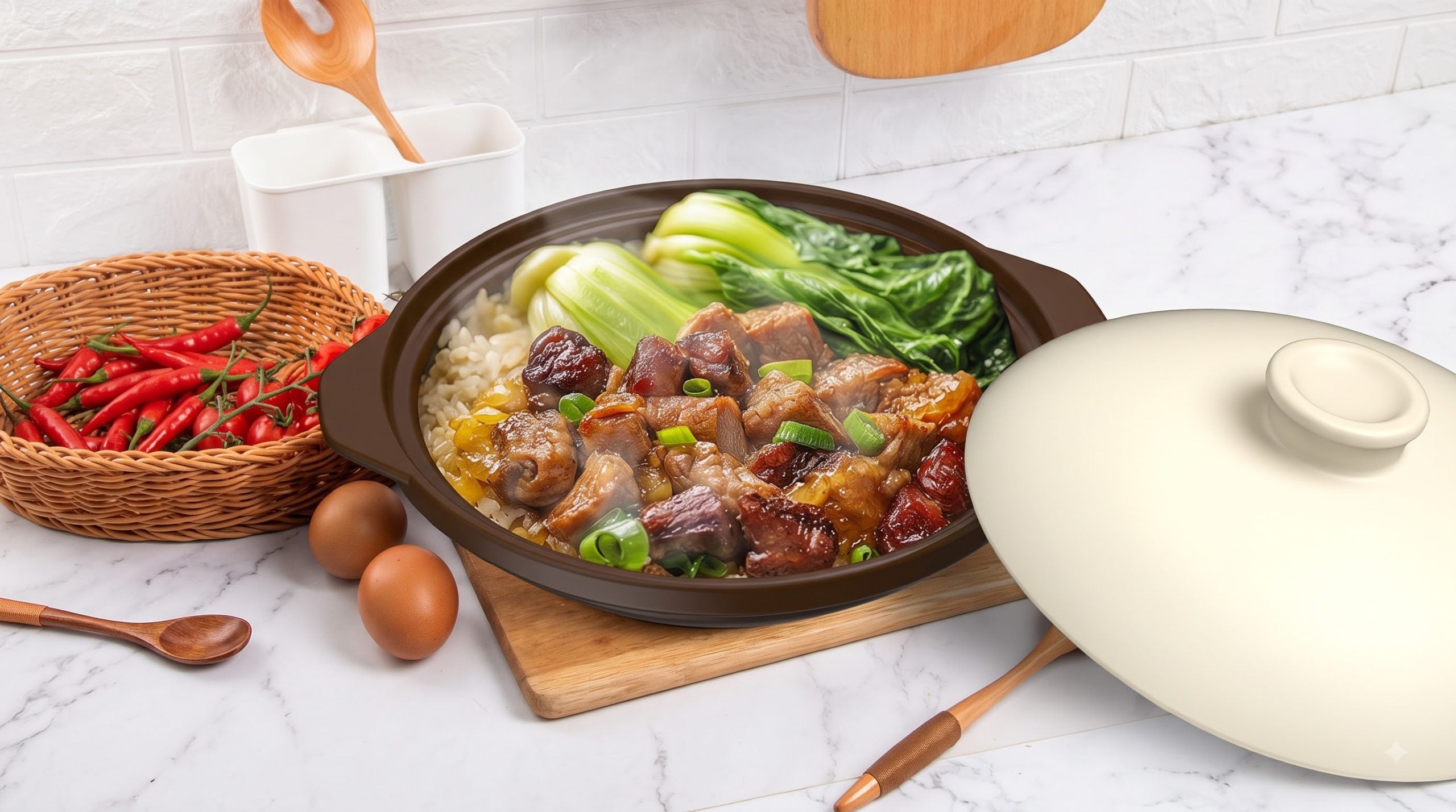 Nồi Gốm Nấu Ăn Cao Cấp, Nồi Đất Chịu Nhiệt Nấu Canh Hầm Thịt Cơm Niêu