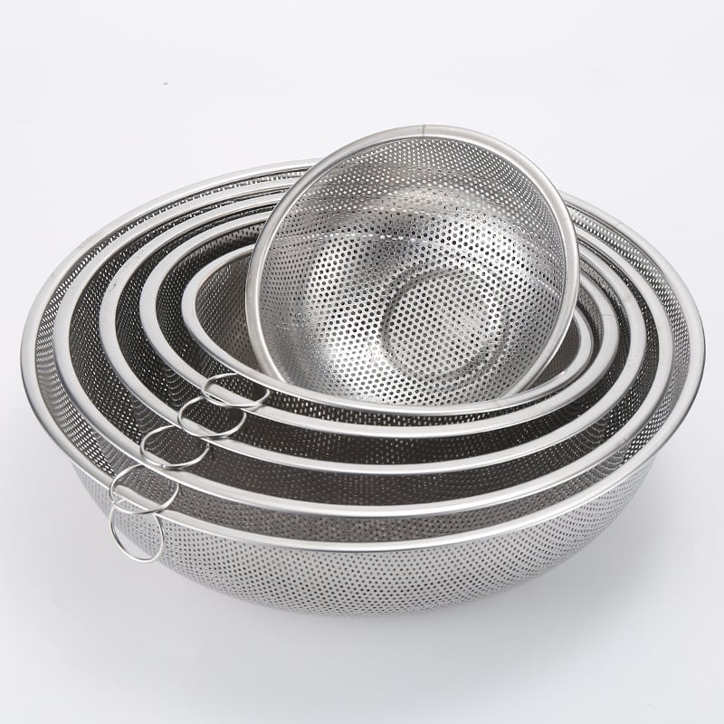 Rổ Vo Gạo Tròn 25cm Có Móc Treo, Rổ Rửa Gạo Rau Củ Tiện Lợi