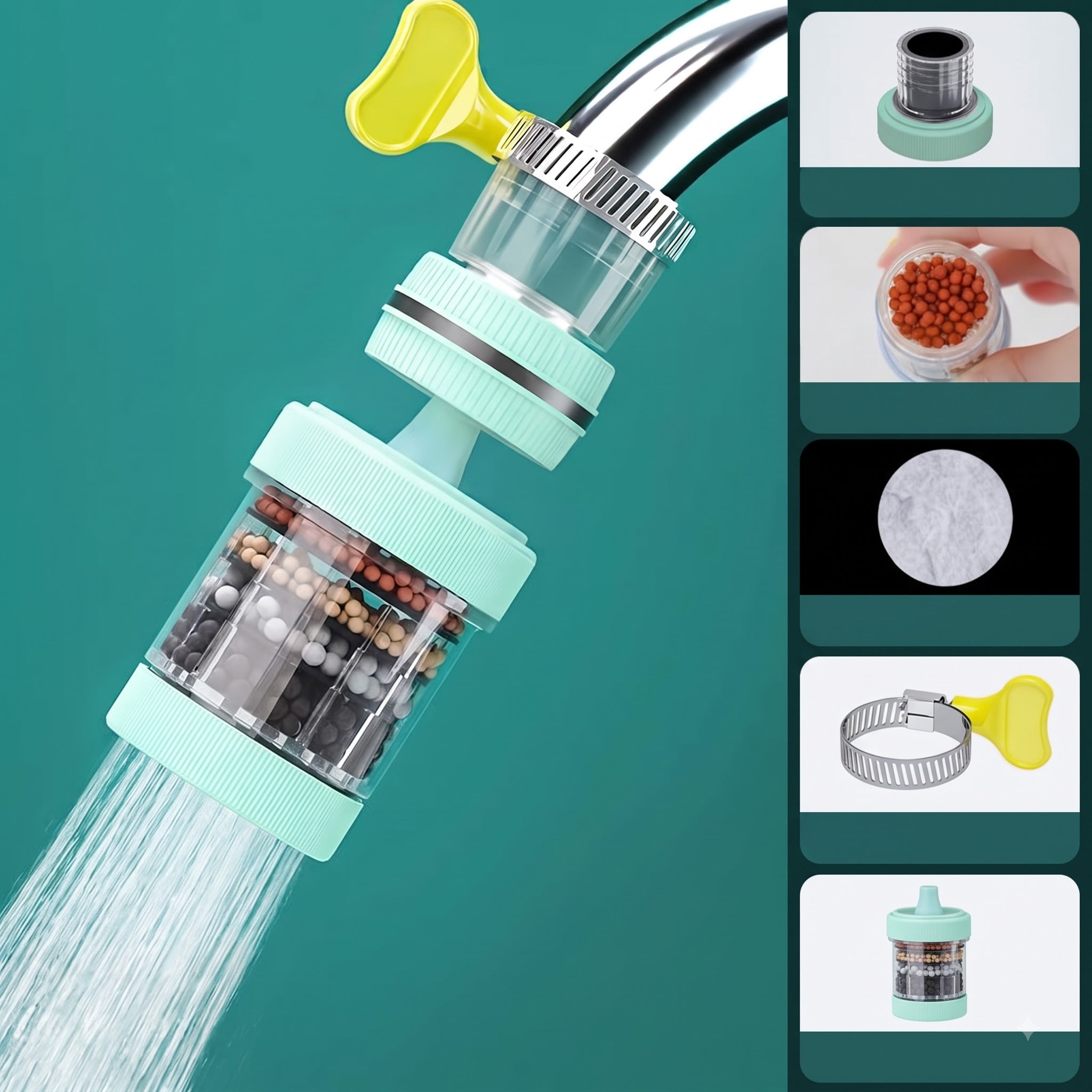Đầu Lọc Vòi Nước 6 Tầng Hình Trụ, Đầu Lọc Nước Vòi Rửa Tiện Lợi