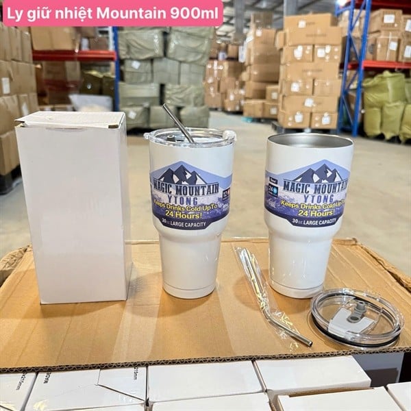 Ly Giữ Nhiệt Mountain 900ml Dung Tích Lớn, Bình Nước Giữ Nóng Lạnh Tiện Lợi