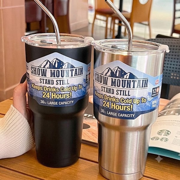Ly Giữ Nhiệt Mountain 900ml Dung Tích Lớn, Bình Nước Giữ Nóng Lạnh Tiện Lợi