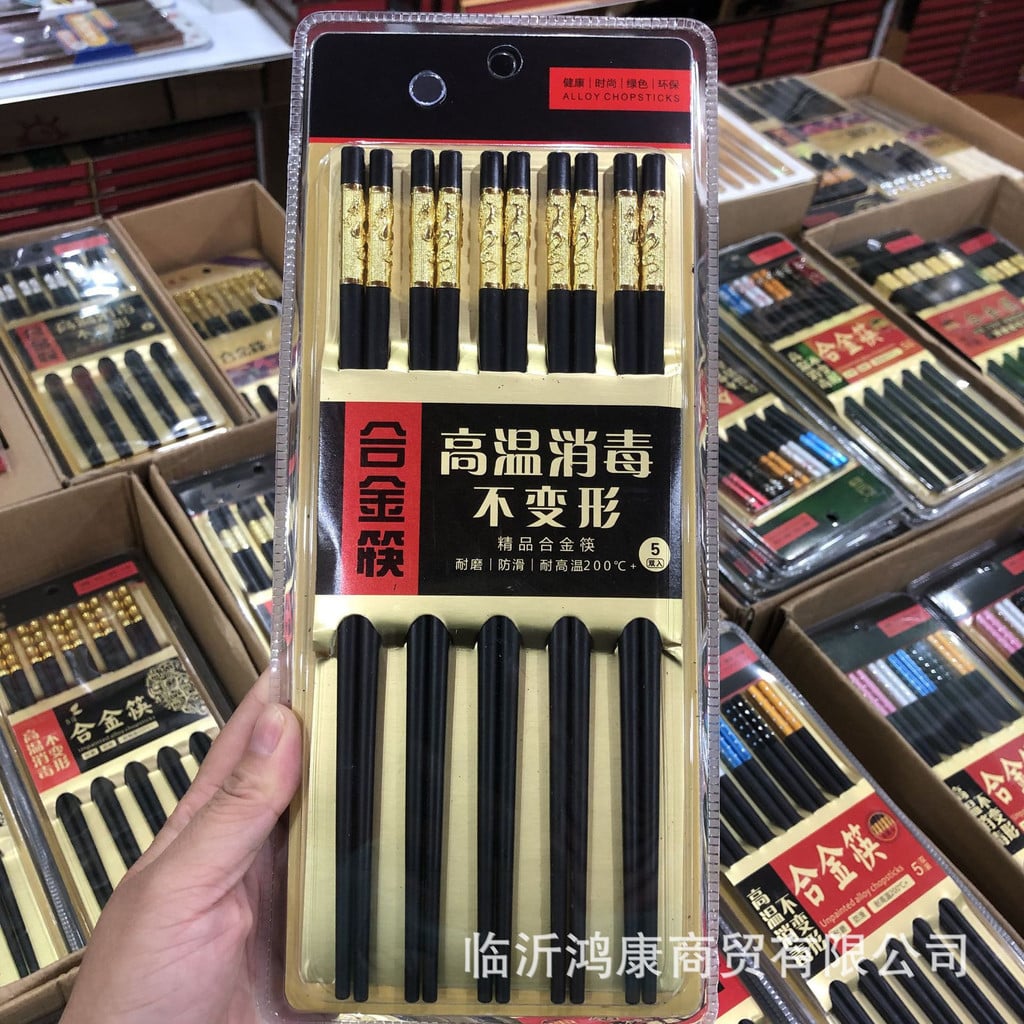 Vỉ 10 Đôi Đũa Sọc, Bộ Đũa Ăn Gia Đình Tiện Lợi