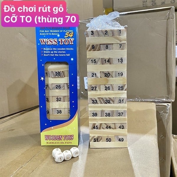 Đồ Chơi Rút Gỗ Cỡ Lớn, Bộ Rút Gỗ Xếp Hình Giải Trí Gia Đình