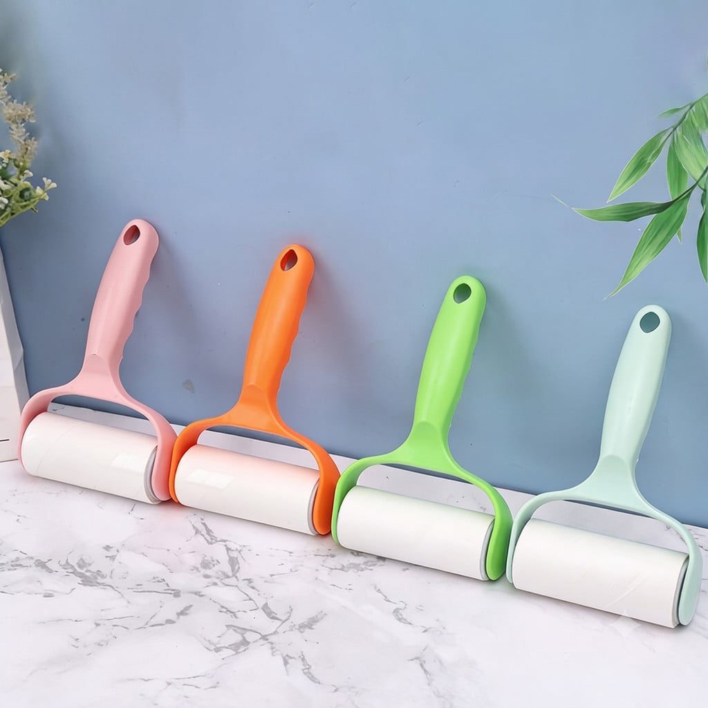 Cây Lăn Bụi kèm 6 Lõi 10cm 120 Tờ, Lăn Bụi Quần Áo Sofa Đa Năng