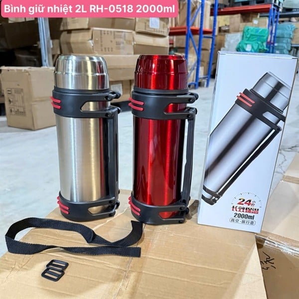 BÌNH GIỮ NHIỆT RH-0518 DUNG TÍCH 2000ML CÓ QUAI XÁCH, BÌNH NƯỚC CỠ LỚN GIỮ NÓNG LẠNH 24H
