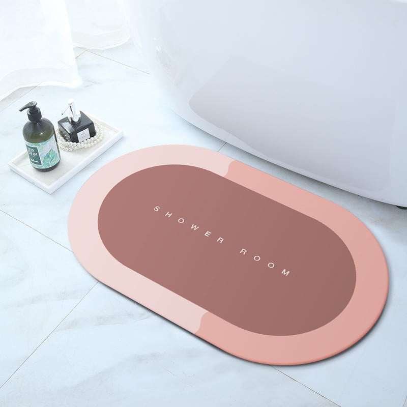 Thảm Chùi Chân Silicone Oval, Thảm Nhà Tắm Chống Nước Tiện Lợi