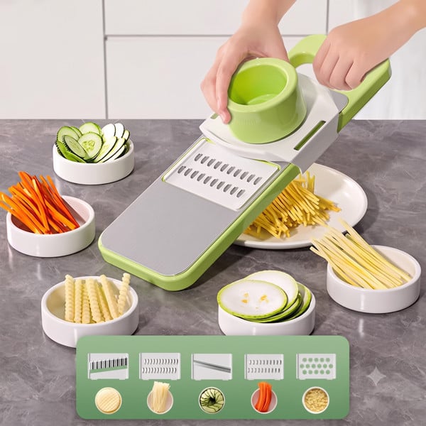 Bộ Nạo Rau Củ 5 Chi Tiết LA01, Dụng Cụ Bào Nạo Cắt Rau Củ Đa Năng