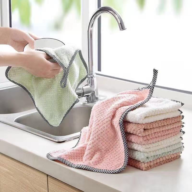 Khăn Lau Viền Kẻ, Khăn Lau Đa Năng Dùng Cho Nhà Bếp Gia Đình