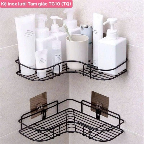 Kệ Góc Lưới Tam Giác TG10 Màu  Đen, Kệ Nhà Tắm Nhà Bếp Tiết Kiệm Diện Tích