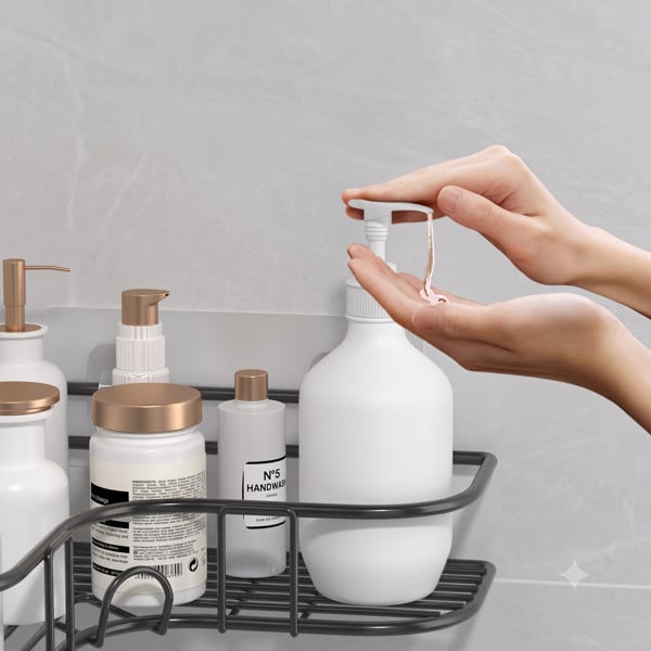 Kệ Góc Lưới Tam Giác TG10 Màu  Đen, Kệ Nhà Tắm Nhà Bếp Tiết Kiệm Diện Tích