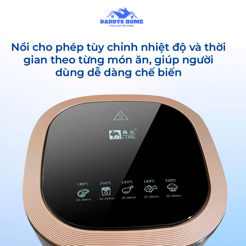 Nồi Chiên Không Dầu CAMEL 15L 1500W – Chiên Nướng Đa Năng, Công Nghệ Khí Nóng 360°, Cửa Kính