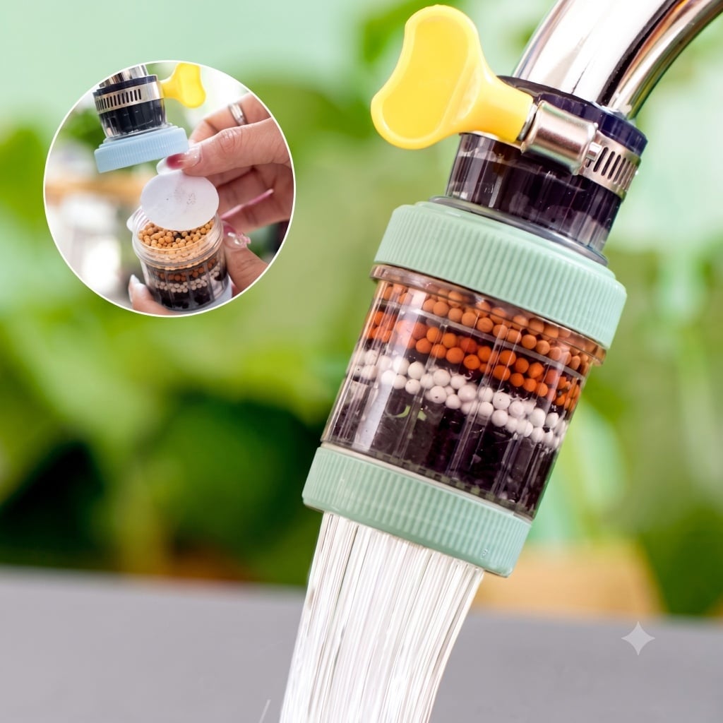 Đầu Lọc Vòi Nước 6 Tầng Hình Trụ, Đầu Lọc Nước Vòi Rửa Tiện Lợi