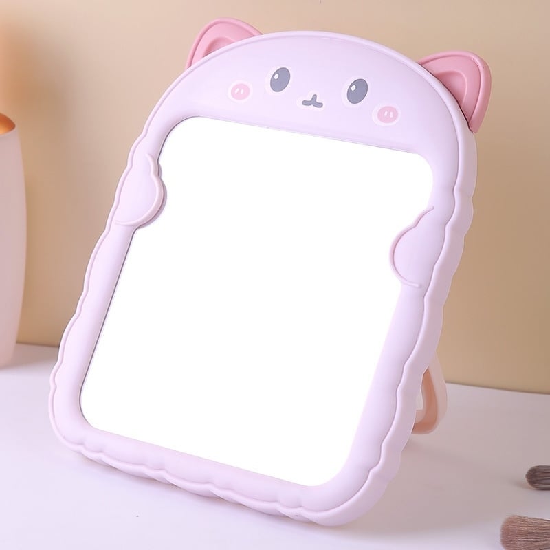 Gương Để Bàn Hình Gấu, Gương Trang Điểm Mini Để Bàn Dễ Thương