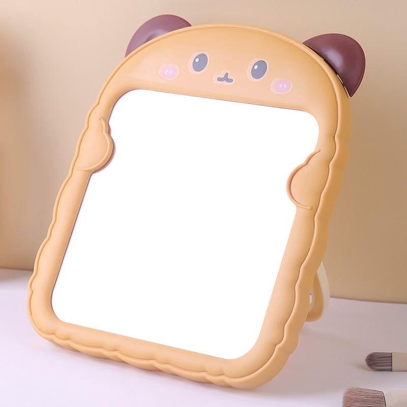 Gương Để Bàn Hình Gấu, Gương Trang Điểm Mini Để Bàn Dễ Thương