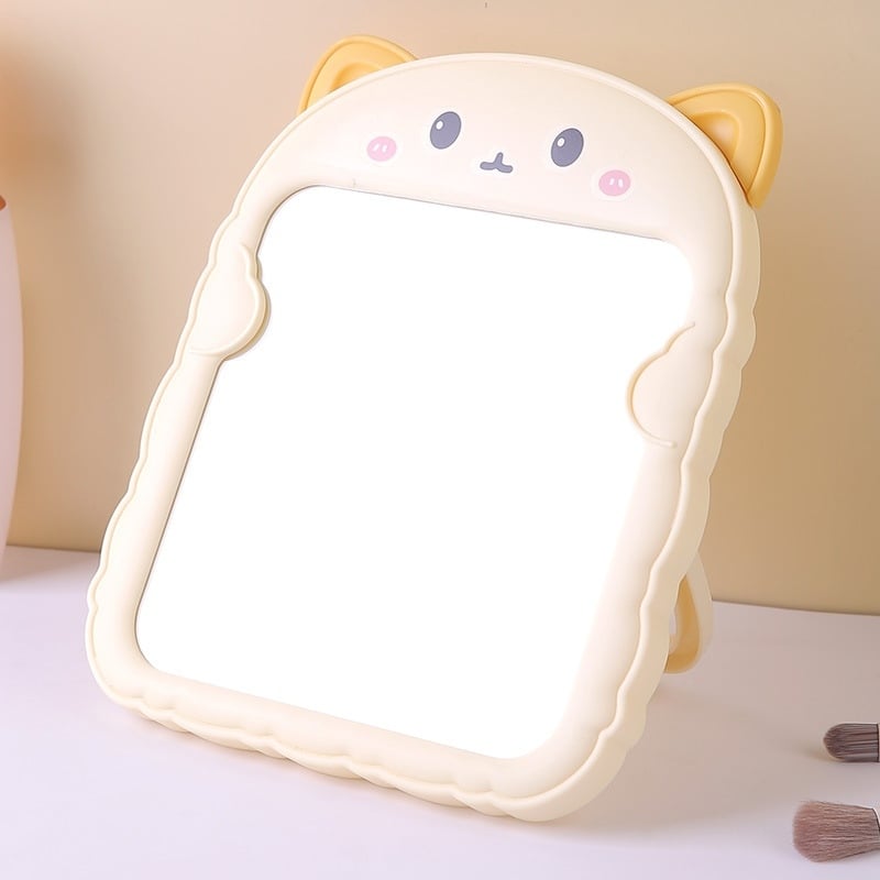 Gương Để Bàn Hình Gấu, Gương Trang Điểm Mini Để Bàn Dễ Thương
