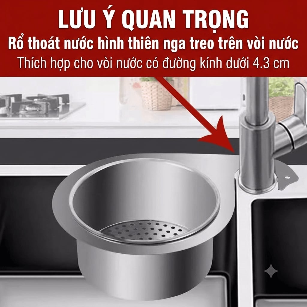 Giỏ Lọc Rác Inox Thiên Nga, Giỏ Lọc Rác Bồn Rửa Chén