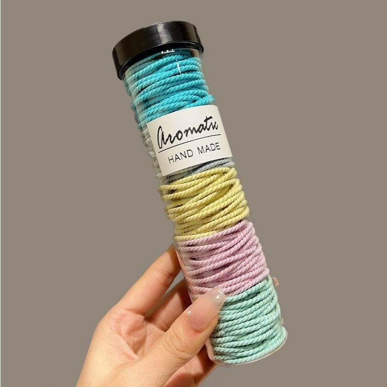 Set 100 Thun Ống Buộc Tóc Xoắn Hàn Quốc, Dây Thun Cột Tóc Co Giãn Tiện Lợi
