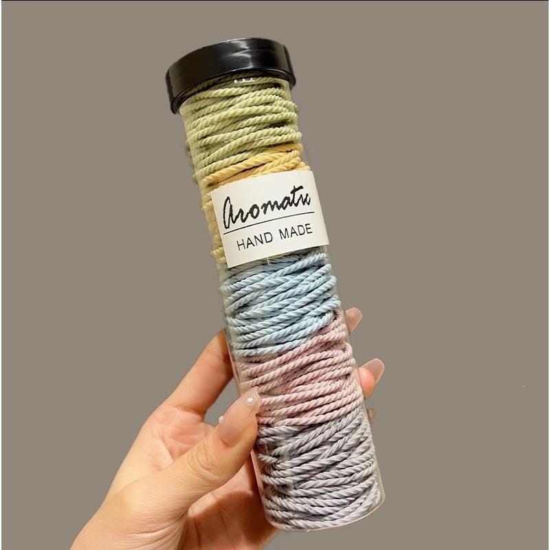 Set 100 Thun Ống Buộc Tóc Xoắn Hàn Quốc, Dây Thun Cột Tóc Co Giãn Tiện Lợi