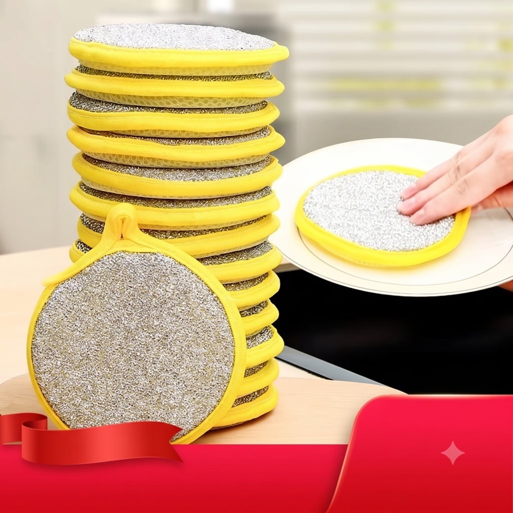 Miếng Rửa Chén Bọt Biển Sợi Kim Loại, Miếng Cọ Rửa Xoong Nồi Đa Năng