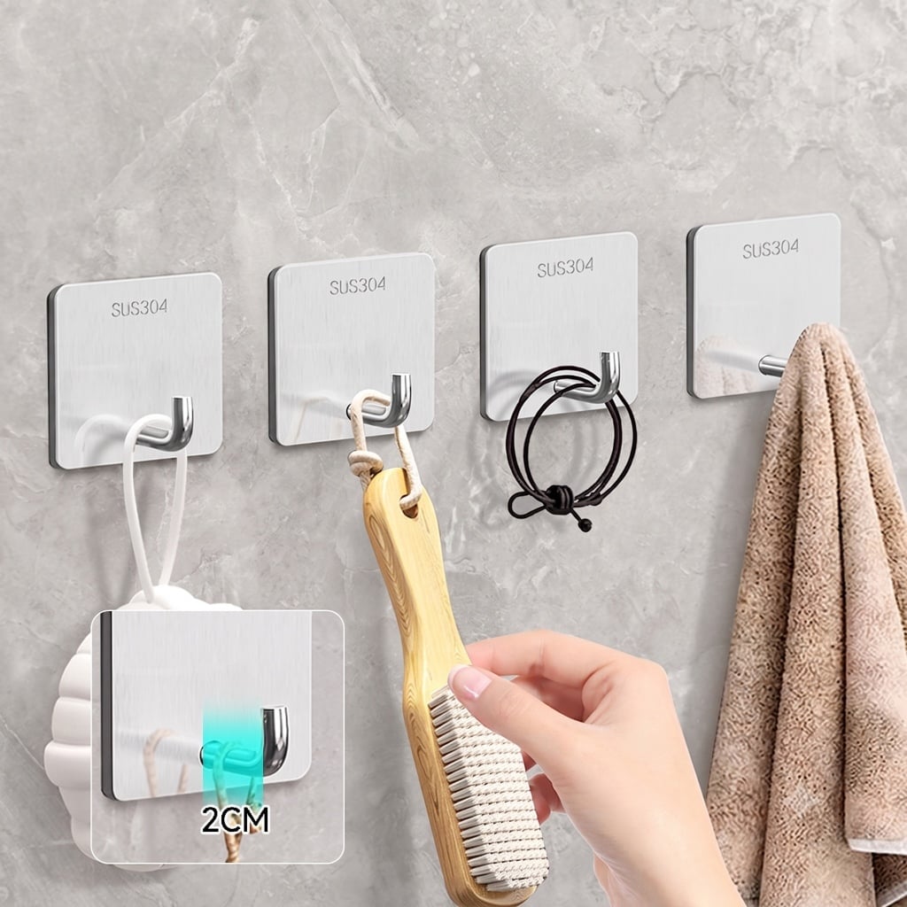 Móc Dán Tường Inox Số 7, Móc Treo Đồ Nhà Bếp Nhà Tắm