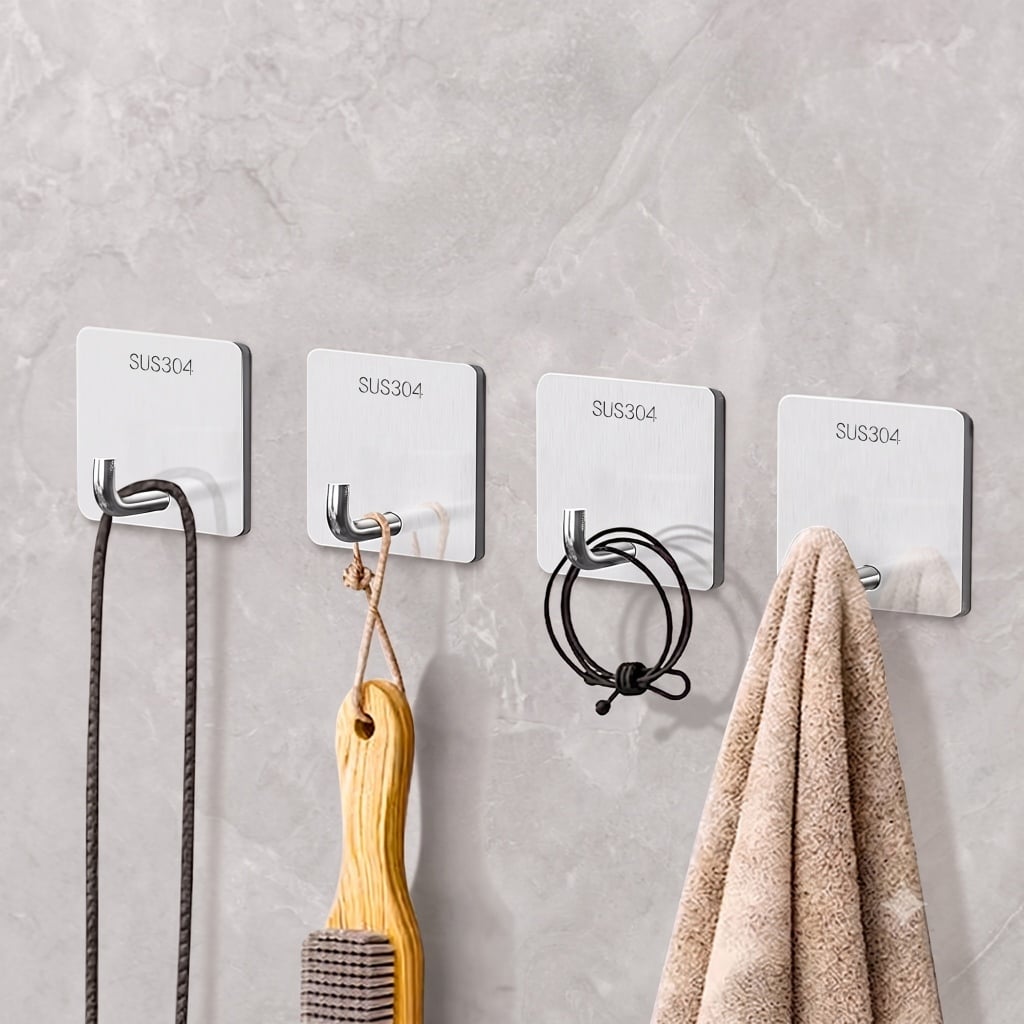 Móc Dán Tường Inox Số 7, Móc Treo Đồ Nhà Bếp Nhà Tắm