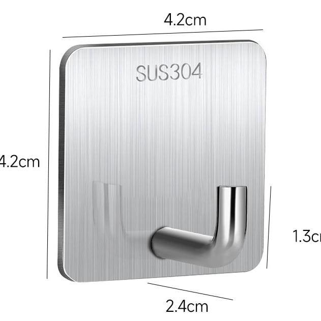 Móc Dán Tường Inox Số 7, Móc Treo Đồ Nhà Bếp Nhà Tắm