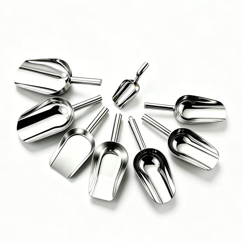 Xẻng Xúc Đá Inox 24cm, Loại 1, Muỗng Xúc Đá Thực Phẩm Đa Năng