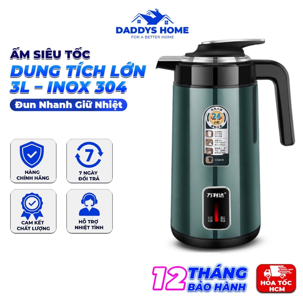 Ấm Siêu Tốc GUGKDD ST21 3L – Inox 304, Đun Nhanh, Giữ Nhiệt, Tự Ngắt Khi Sôi