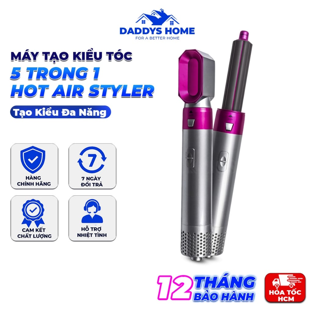 Máy Tạo Kiểu Tóc 5 Trong 1 Hot Air Styler, Máy Sấy Uốn Duỗi Tóc Tạo Kiểu Đa Năng