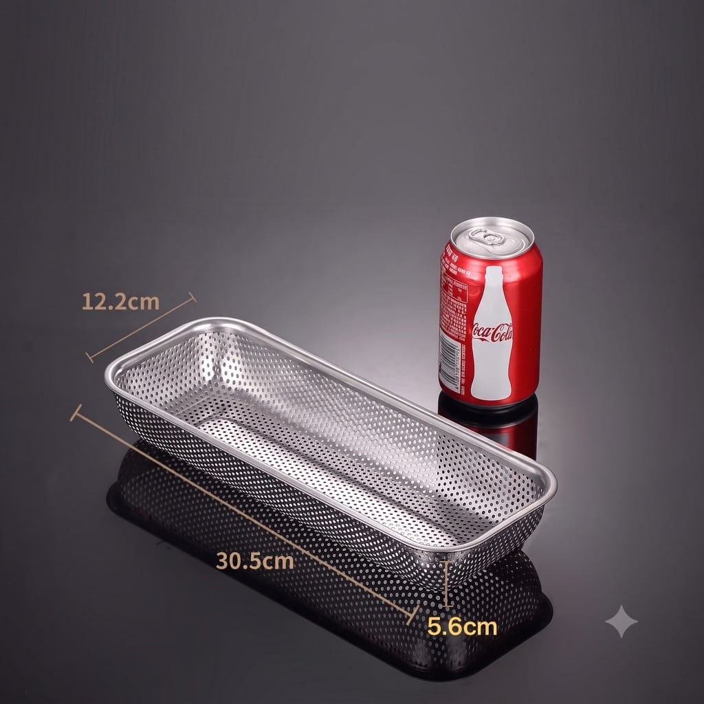 Rổ Vo Gạo Dài 30x12cm, Rổ Rửa Gạo Rau Củ Nhà Bếp