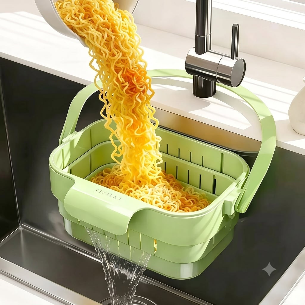 Giỏ Lọc Rác Treo Vòi Nước 2 Trong 1, Giỏ Lọc Bồn Rửa Chén