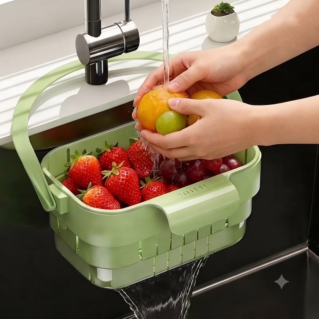 Giỏ Lọc Rác Treo Vòi Nước 2 Trong 1, Giỏ Lọc Bồn Rửa Chén