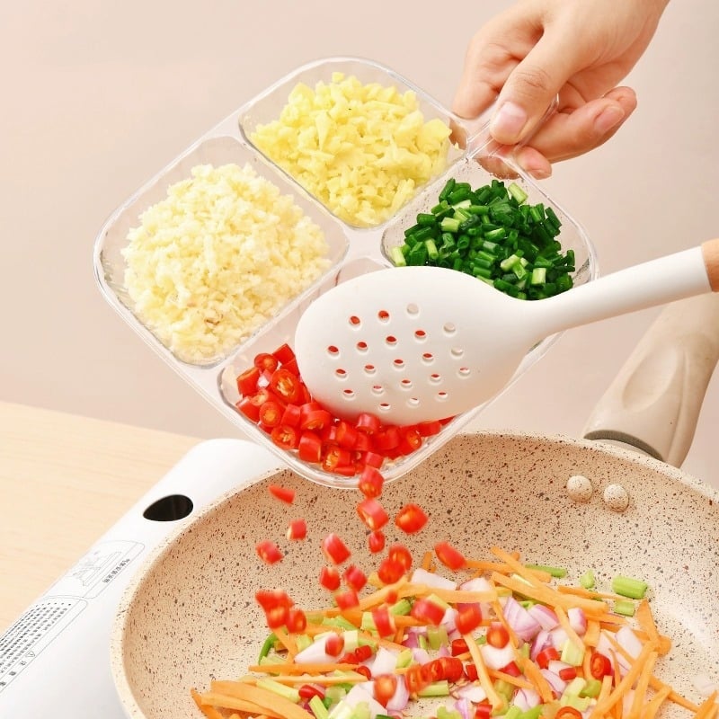 Khay Nước Chấm 4 Ngăn Trong Suốt, Khay Đựng Gia Vị Đa Năng