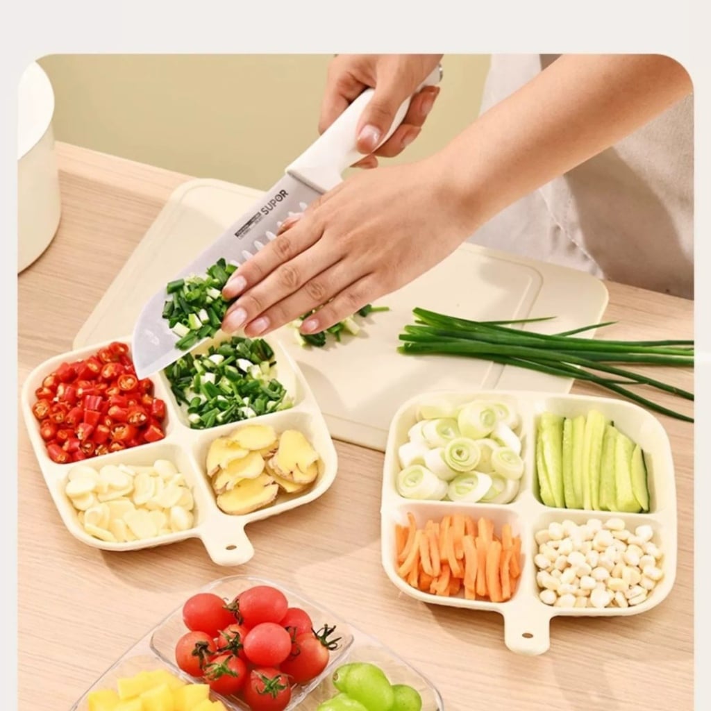 Khay Nước Chấm 4 Ngăn Trong Suốt, Khay Đựng Gia Vị Đa Năng