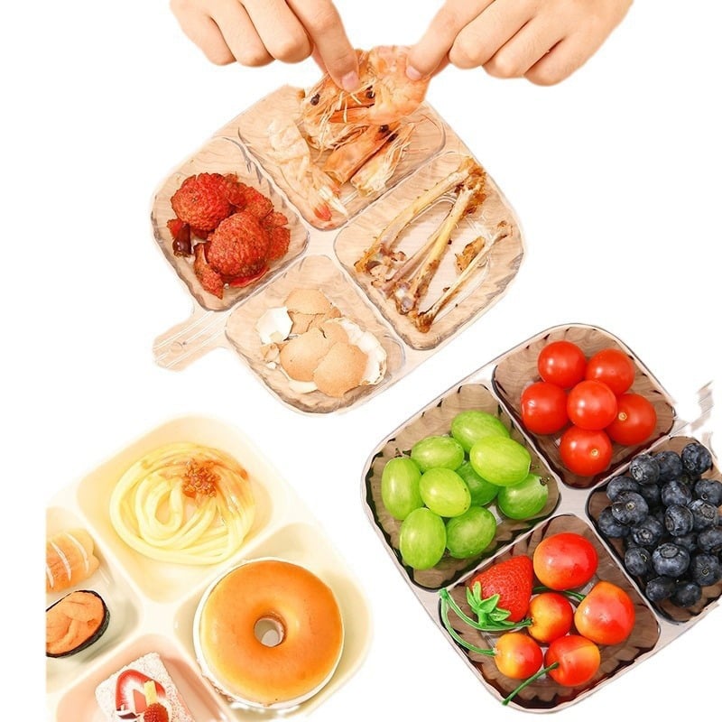 Khay Nước Chấm 4 Ngăn Trong Suốt, Khay Đựng Gia Vị Đa Năng