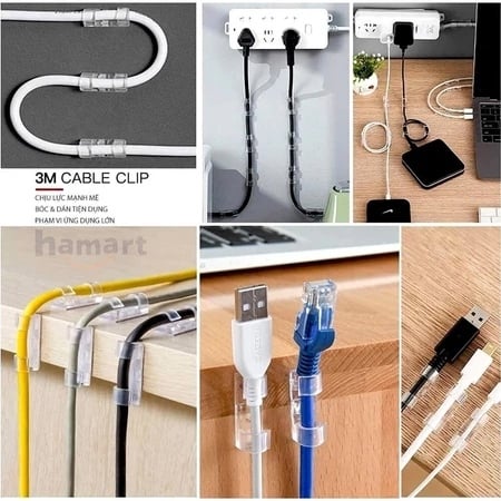 Nẹp Giữ Dây Điện Trong Suốt, Kẹp Cố Định Dây Điện Gọn Gàng